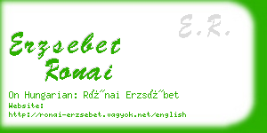 erzsebet ronai business card